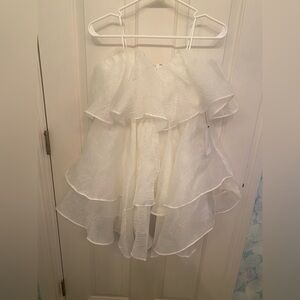 American Threads White Dress with Ruffles